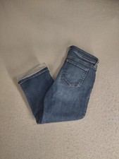 NYDJ Womens Jeans 4 Blue Marilyn Straight Mid Rise Cuffed Dark Denim 5 Pockets