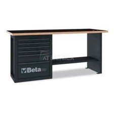 Banco da lavoro con cassettiera 6 tiretti Beta C59A-A Grigio piano legno 1500Kg