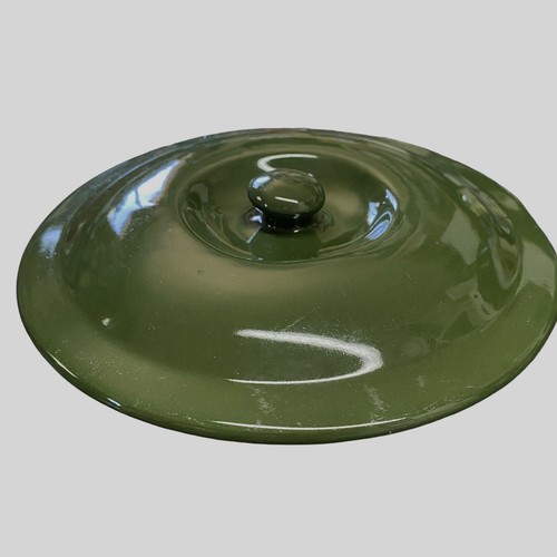 Shenango China Casserole Baking Dish Pour Spout Lid Green Restaurant Ware 1920s - Picture 12 of 13