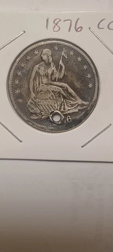 1876-CC Seated Liberty Half Dollar 50C Low Mintage