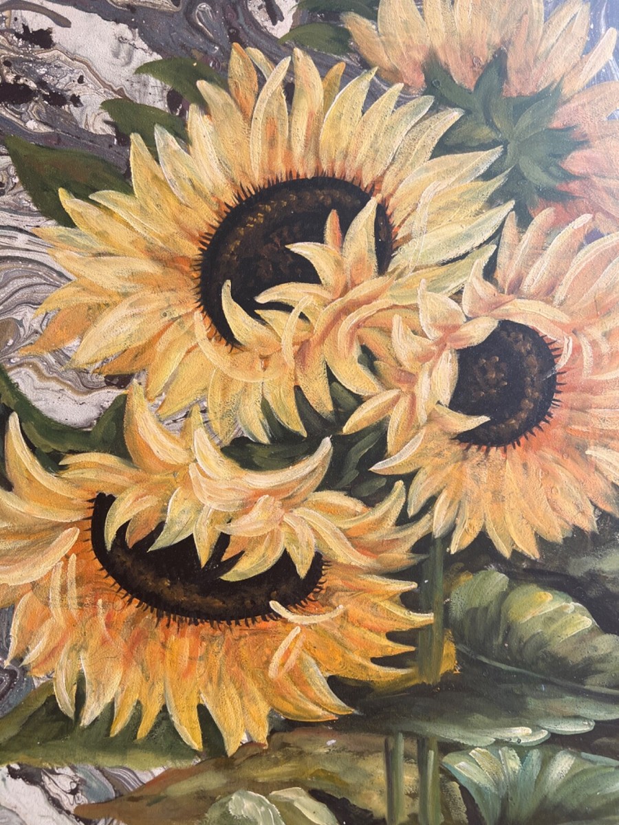 Sunflowers - Original oil painting on canvas, 23 1/4”x27 1/4” | eBay
