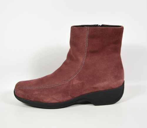 Clarks 2009 Ashlyn Borgoña Gamuza Cuero Cremallera Botines Talla 8.5M - Imagen 6 de 8