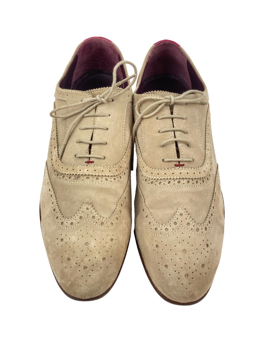 Ted Baker London Oalvinn Tan Suede Wingtip Oxford Shoes Mens  display picture 3