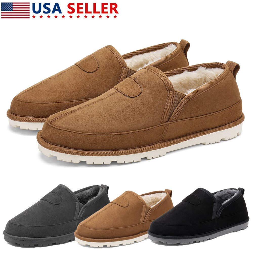 DREAM PAIRS Men Slippers Winter Fuzzy 
