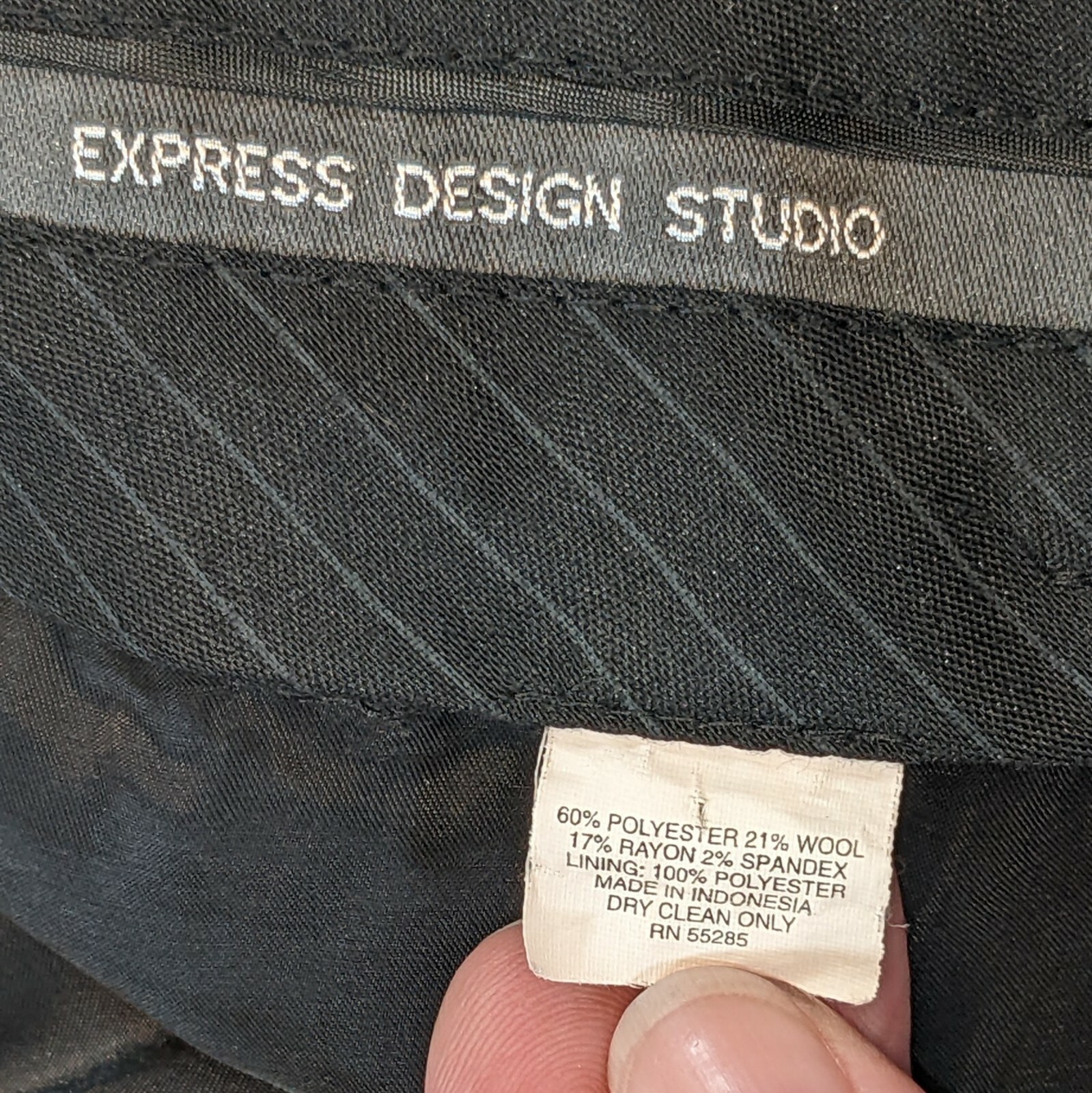 Express Design Studio Gray Editor Cropped Pinstri… - image 11