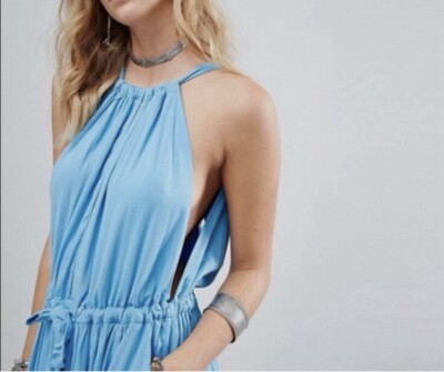 Free People Spring Love Drape Midi Blue Halter Dress XS A-line skirt | eBay Free People Spring Love Drape Midi Blue Halter Dress XS A-line skirt | eBay