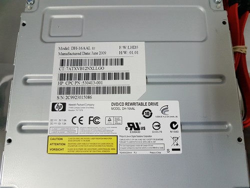 HP DH-16AAL 530413-001 DVD/CD-RW DVD Writer SATA Optical Drive - Picture 2 of 3