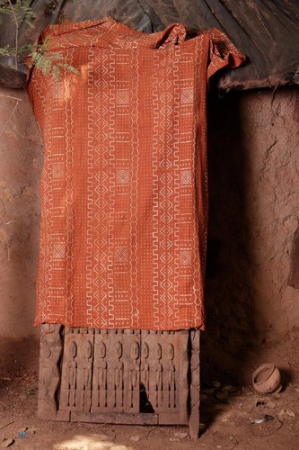 Handmade Mudcloth Blanket with Fringe Bogolan Textile Bedsheet Boho Decor Linen - Picture 6 of 10