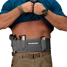 BRAVOBELT Belly Band Holster for Concealed Carry - For 9mm firearms - Grey Ghost