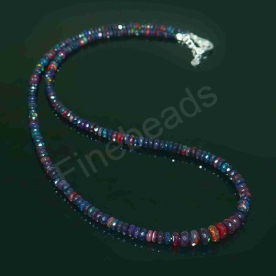 Opal Nuggets Rainbow Fire opal Natural Galaxy opal Beaded Necklace Jewelry 4725