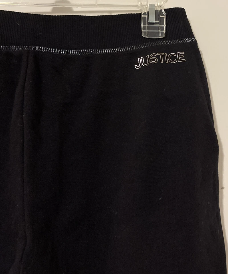 Justice Girls Size 18 Black Elastic Waist Shimmery Joggers W/Pockets NWT! A1154 - Image 4 of 4