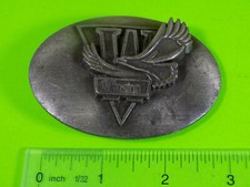 Winston Men  s Silver Belt Buckle Oval Shape Made In USA