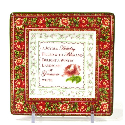 MWW Market NOEL 4.5" Mini Plate Set 4Pc Christmas Amaryllis April Cornell MIB - Picture 3 of 12