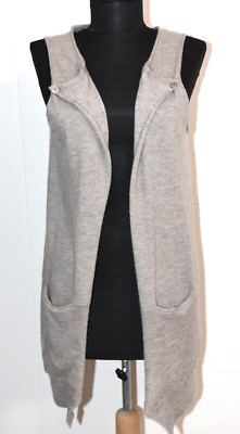 Hemisphere Offene Strickjacke 100% Kaschmir Ärmellos