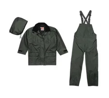Viking 2900G-XL Open Road Rip-Stop 150D 3-Piece Rain Suit, Green, Waterproof, XL