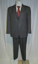 Armani Collezioni Gray Chevron Three Button Suit 42S