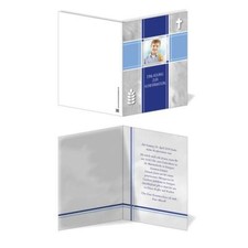 Einladung Einladungskarte Konfirmation Bilder Kreuz Blau