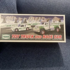 2011 Hess Truck Toy Flatbed Utility Truck With Racing Stock Car Christmas