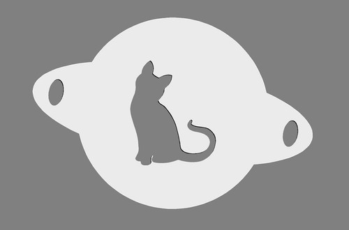 110mm Cat Stencil 190 micron Mylar Coffee/cookie duster - Picture 3 of 3