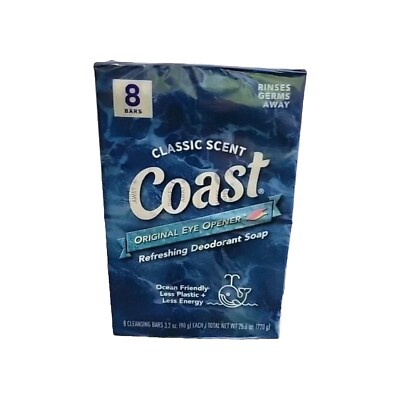 Coast Classic Scent Refreshing Deodorant Soap 8-4 oz Bars