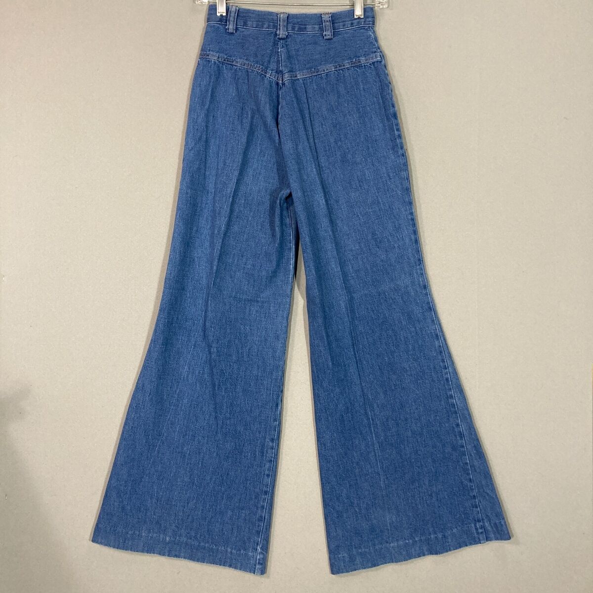 Vintage 70s Jeans Denim Big Bell Bottoms High Waist Bare Vintage 70s Jeans Denim Big Bell Bottoms High Waist Bare