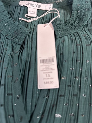 Túnica Top Top Túnica Embellecida Verde Chartruese Semi Transparente Talla EE. UU. Talla 10 Nueva con Etiquetas - Imagen 7 de 7