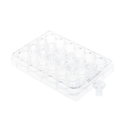 CELLTREAT Permeable Cell Cult. Insert, 24 Well, PC, 8.0um, 24/Cs, S, #230633