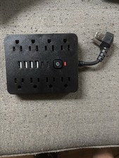 17 in 1 Surge Protector Power Strip, 11 AC Outlets with 4 USB 2 Type C, Black