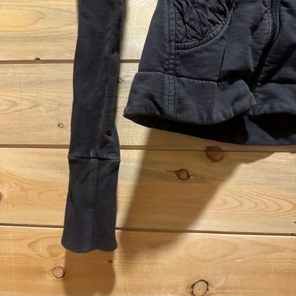 Prairie Underground Sweatshirt Jacket Womens XS Black Cloak Zip Hoodie Organic - Image 2 of 4