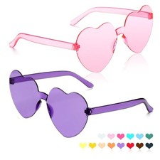Heart Sunglasses 2 Pairs Heart Shaped Sunglasses Womens Heart Pink Purple