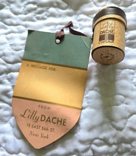 Vtg Lilly Dache New York Mini Hat Box Gift Tag 1940s Millenery Ephemera Boutique