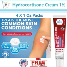 4/Pack Maximum Strength 1% Hydrocortisone Anti-Itch Cooling Relief Rash, Eczema