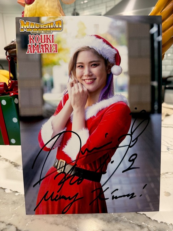2024 MARIGOLD Kouki Amarei Autographed Portrait Hand Signed Stardom WWE AEW NJPW