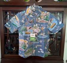 Reyn Spooner Boy's PEANUTS BEAGLE SCOUTS 50TH BLUE Full Button Full Shirt Sizes