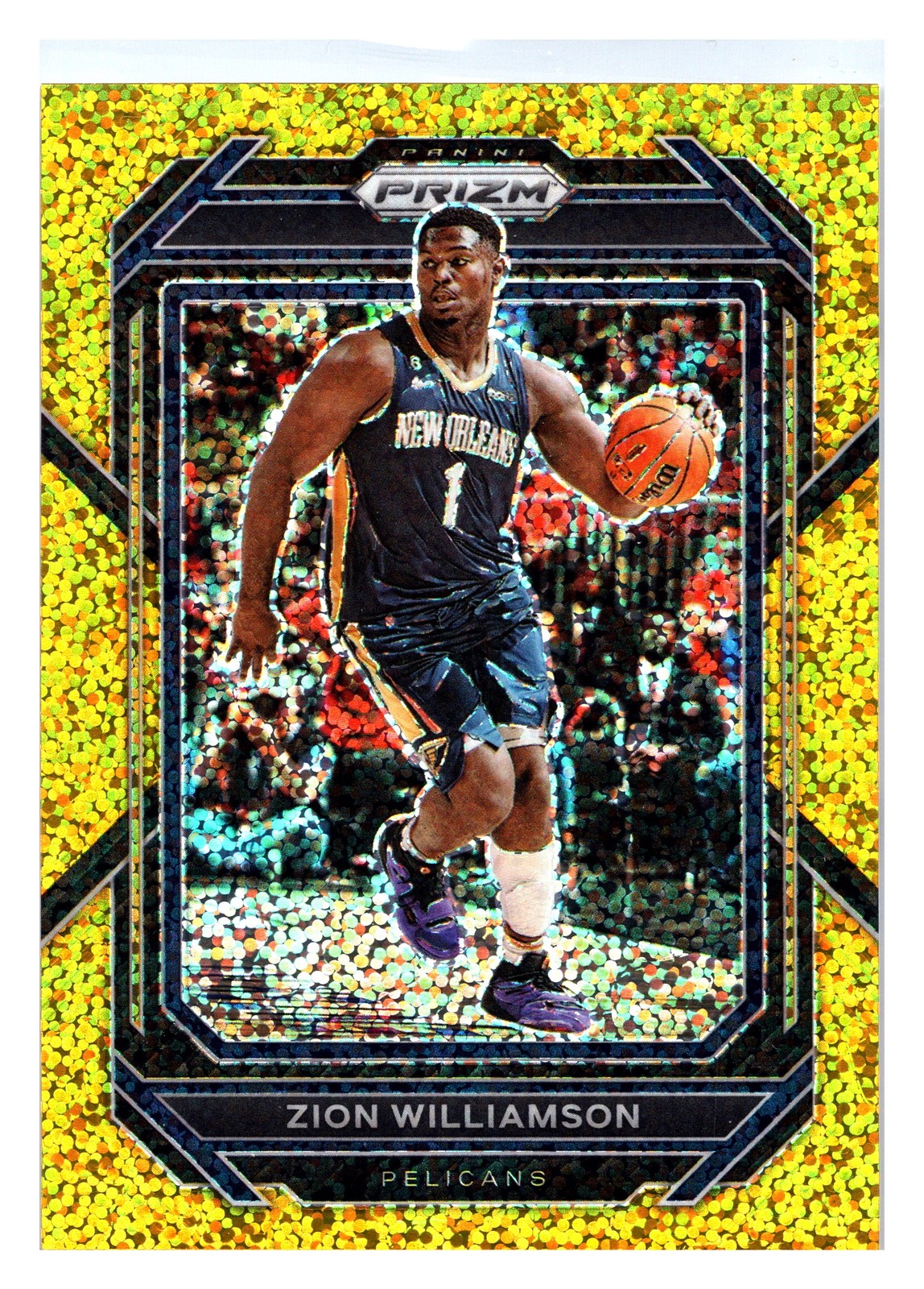2022-23 Panini Prizm #214 Zion Williamson Prizms Gold Sparkle #/24 Pelicans SSP