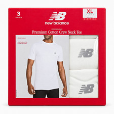 New Balance Men s Premium Cotton Crew Neck Tee 3-Pack White Size XL