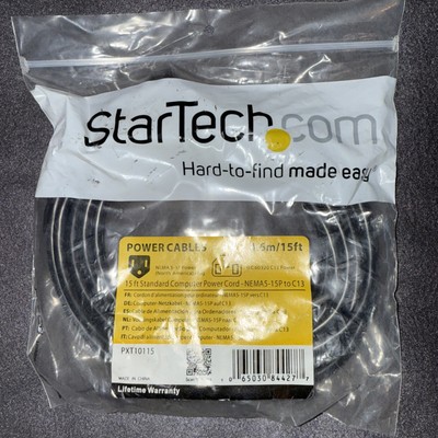 StarTech 15 ft Standard Computer Power Cord - NEMA5-15P to C13 - 125V AC