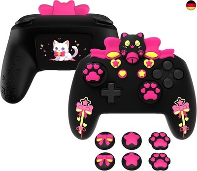 Kawaii Silikon Hülle für Nintendo Switch Pro Controller, Anti-Rutsche Schutzhüll
