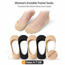 Womens Invisible Trainer socks Footsies No Shoe Show Liner Socks Ladies