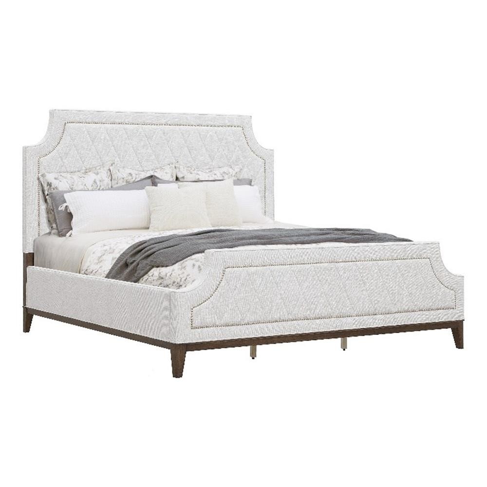 Asher Park King Upholstered Bed in White Fabric by Pulaski Furniture