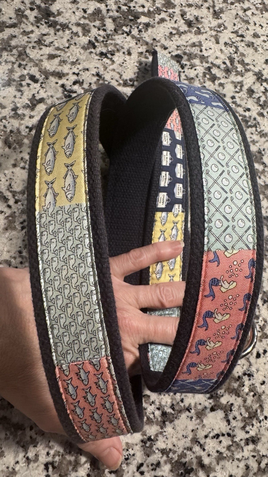 Vineyard Vines Medium Patchwork D-Ring Fabric Bel… - image 1