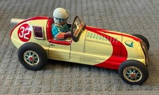 Vintage 1950's Tin Friction Sanei AAA , Japan 32 Tin Toy Open Wheel Race Car