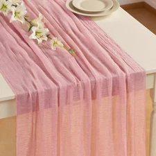 3 Pack Pink Table Runner 120 Inch Rustic Cheesecloth Table Runners 10Ft Sheer Ga