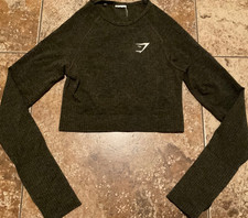 GYMSHARK VITAL SEAMLESS CROPPED PERFORMANCE LONG SLEEVE TOP  XS  AS IS