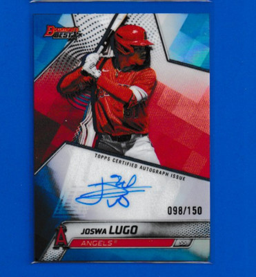2025 Bowman’s Best Joswa Lugo Blue Refractor Auto /150 Angels