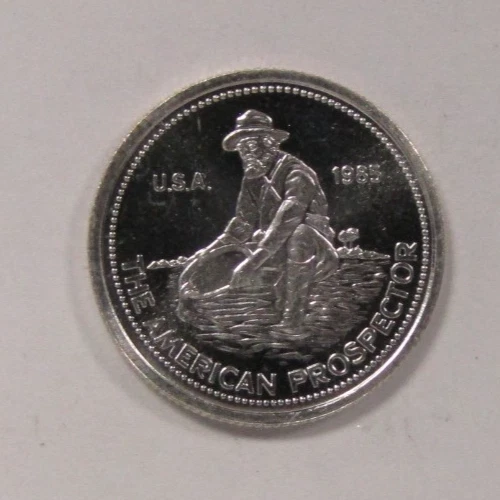 1985 1/10th oz .999 Fine Silver Engelhard The American Prospector Round