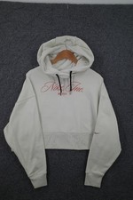 Nike Dri-Fit Cropped Hoodie Oversized Embroidered Logo Ivory Women's Medium