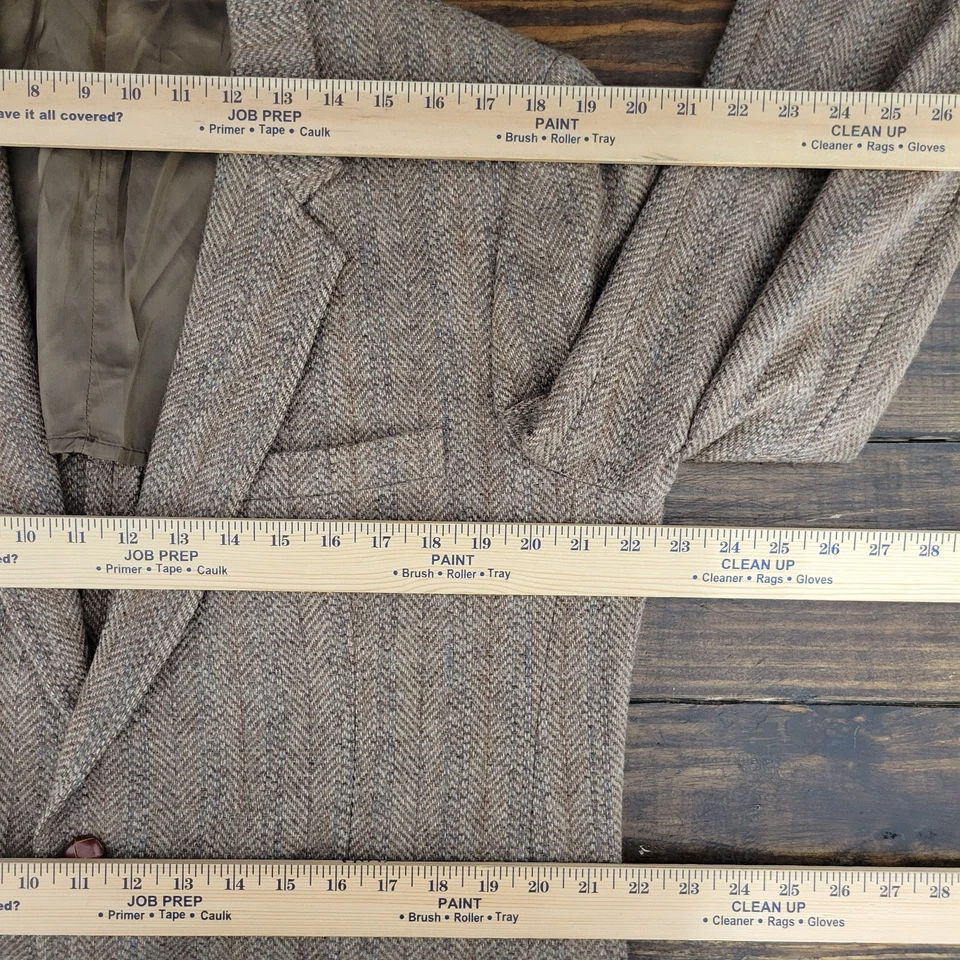 Abrigo Blazer Deportivo Estilo Tweed Para Hombre Dos Botones Marrón Lana Espiga Aproximadamente 44L Foto 3 de 4