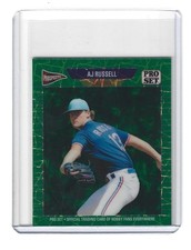 2026 Leaf Pro Set Metal AJ Russell 1989 Mini Base 89M-6 Laser 1/1