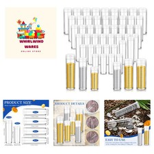Versatile Clear Coin Holders - 60 Pcs Assorted Sizes for Safe Collection Storage